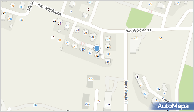 Czerwonak, św. Wojciecha, 34, mapa Czerwonak