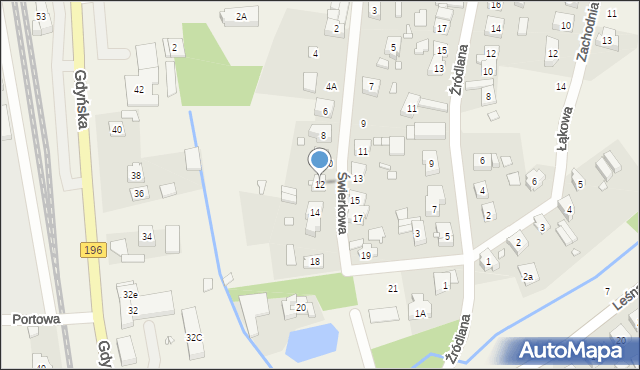 Czerwonak, Świerkowa, 12, mapa Czerwonak