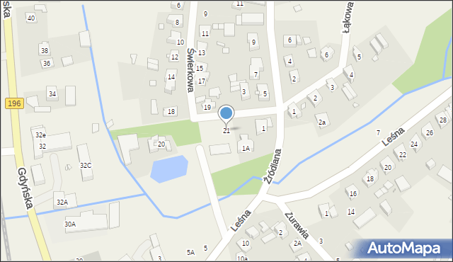 Czerwonak, Świerkowa, 21, mapa Czerwonak