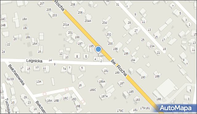 Częstochowa, św. Rocha, 193, mapa Częstochowy