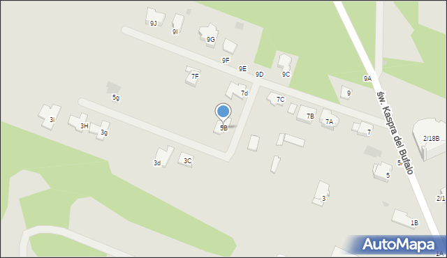 Częstochowa, św. Kaspra del Bufalo, 5B, mapa Częstochowy