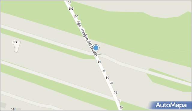 Częstochowa, św. Kaspra del Bufalo, 88, mapa Częstochowy