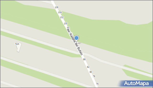 Częstochowa, św. Kaspra del Bufalo, 92, mapa Częstochowy