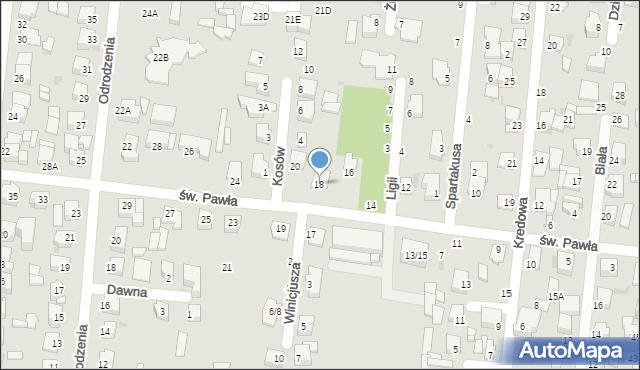 Częstochowa, św. Pawła, 18, mapa Częstochowy