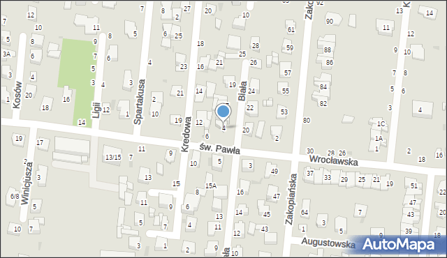 Częstochowa, św. Pawła, 4, mapa Częstochowy