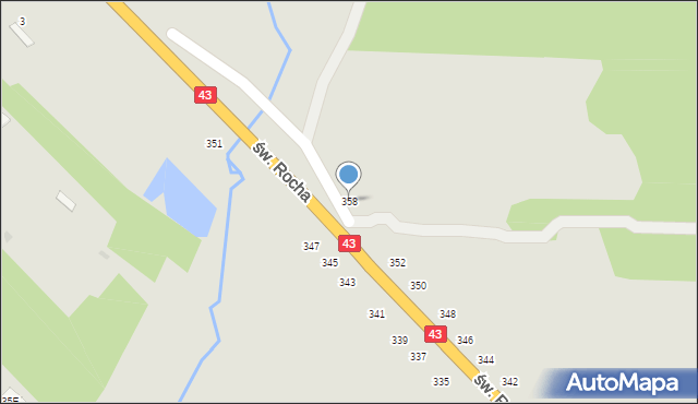 Częstochowa, św. Rocha, 358, mapa Częstochowy