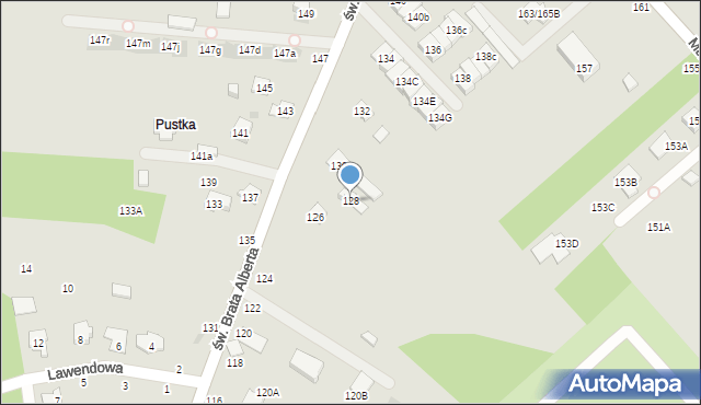 Częstochowa, św. Brata Alberta, 128, mapa Częstochowy