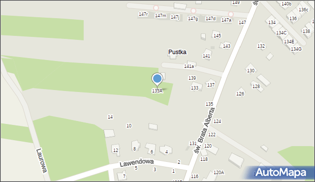 Częstochowa, św. Brata Alberta, 133A, mapa Częstochowy