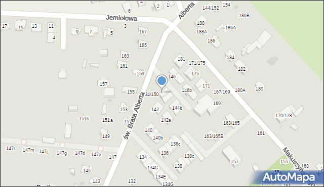 Częstochowa, św. Brata Alberta, 144, mapa Częstochowy
