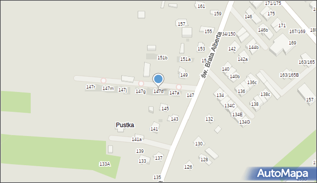 Częstochowa, św. Brata Alberta, 147d, mapa Częstochowy