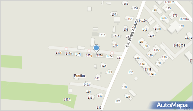 Częstochowa, św. Brata Alberta, 147e, mapa Częstochowy