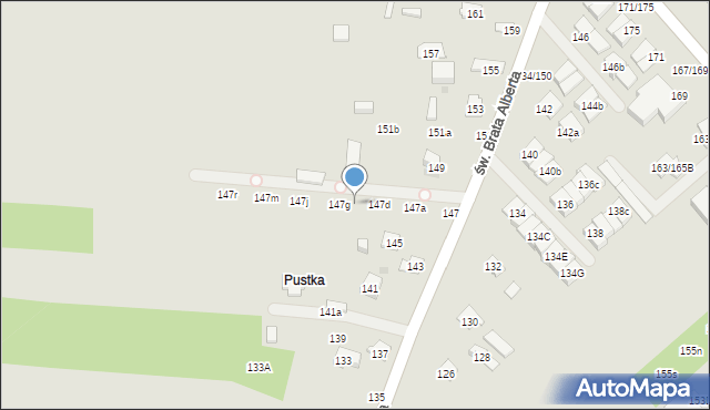 Częstochowa, św. Brata Alberta, 147f, mapa Częstochowy