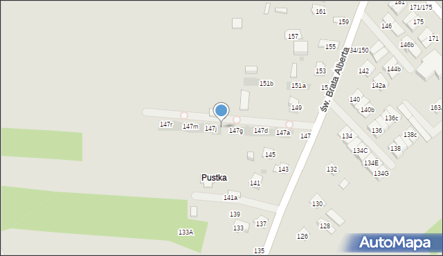 Częstochowa, św. Brata Alberta, 147h, mapa Częstochowy