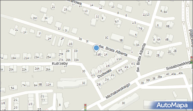 Częstochowa, św. Brata Alberta, 1D, mapa Częstochowy