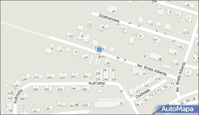 Częstochowa, św. Brata Alberta, 1F, mapa Częstochowy