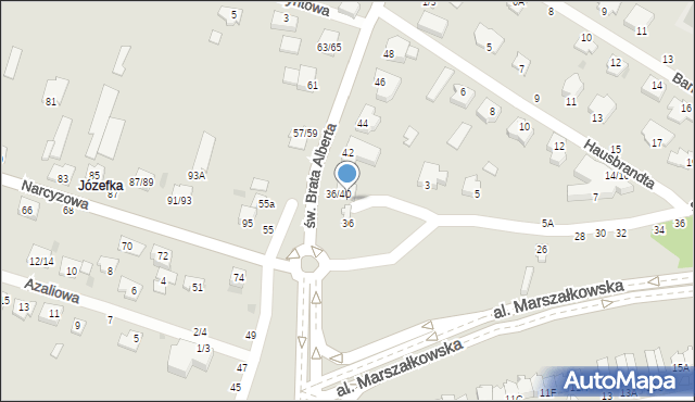 Częstochowa, św. Brata Alberta, 38, mapa Częstochowy
