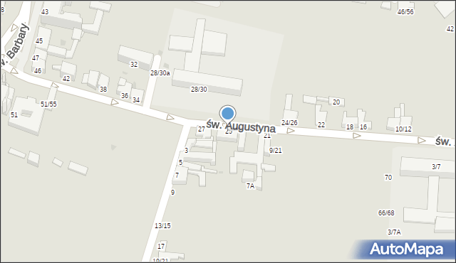 Częstochowa, św. Augustyna, 25, mapa Częstochowy