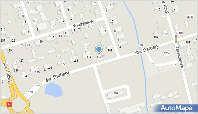 Częstochowa, św. Barbary, 112, mapa Częstochowy