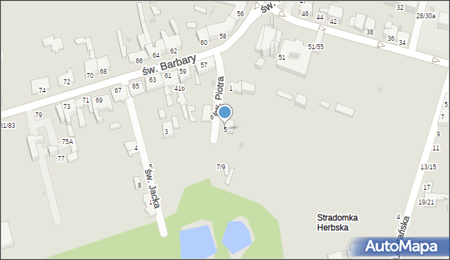 Częstochowa, św. Piotra, 5, mapa Częstochowy