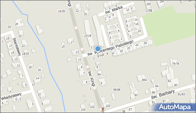 Częstochowa, św. Wincentego Pallottiego, 4, mapa Częstochowy