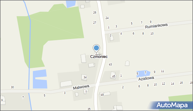 Czmoniec, św. Maksymiliana Marii Kolbego, 32, mapa Czmoniec