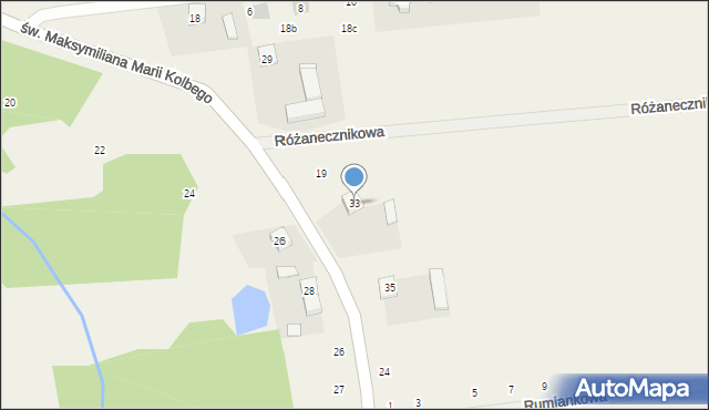 Czmoniec, św. Maksymiliana Marii Kolbego, 33, mapa Czmoniec