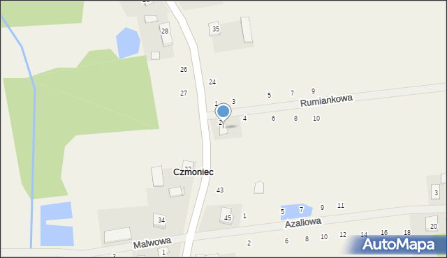 Czmoniec, św. Maksymiliana Marii Kolbego, 39, mapa Czmoniec