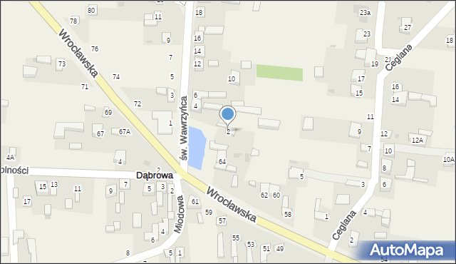 Dąbrowa, św. Wawrzyńca, 2, mapa Dąbrowa