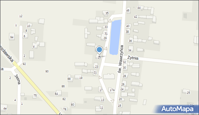 Dąbrowa, św. Wawrzyńca, 25, mapa Dąbrowa