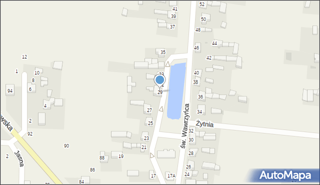 Dąbrowa, św. Wawrzyńca, 29, mapa Dąbrowa