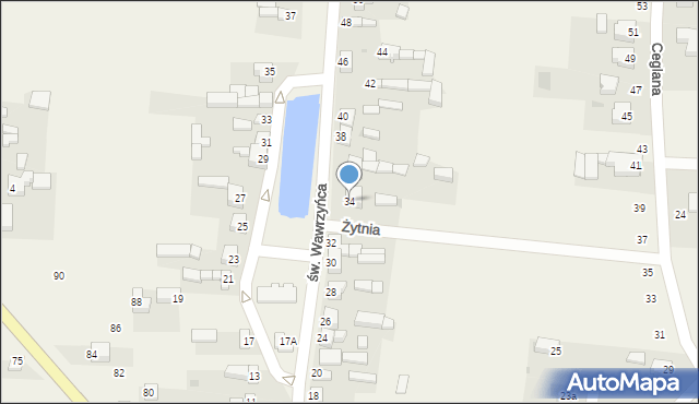 Dąbrowa, św. Wawrzyńca, 34, mapa Dąbrowa