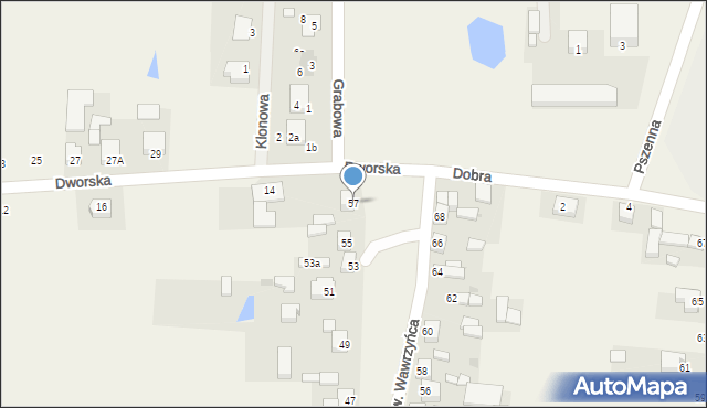 Dąbrowa, św. Wawrzyńca, 57, mapa Dąbrowa