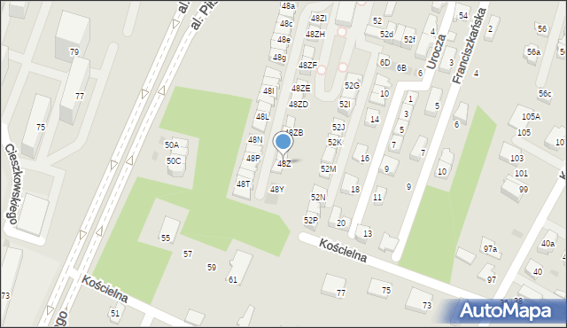 Dąbrowa Górnicza, św. Antoniego, 48Z, mapa Dąbrowa Górnicza