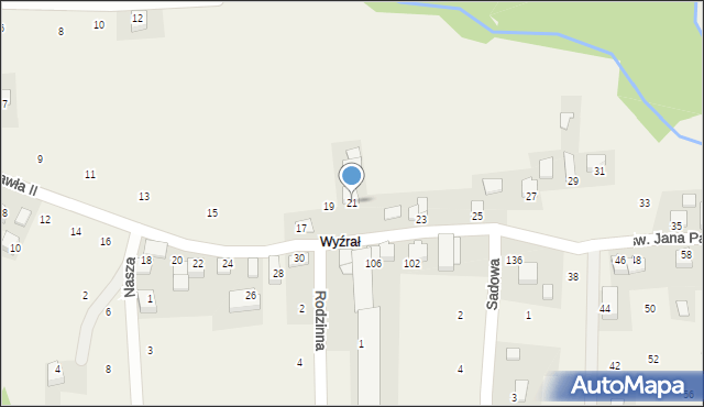 Dąbrowa Szlachecka, św. Jana Pawła II, 21, mapa Dąbrowa Szlachecka