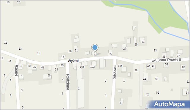 Dąbrowa Szlachecka, św. Jana Pawła II, 23, mapa Dąbrowa Szlachecka