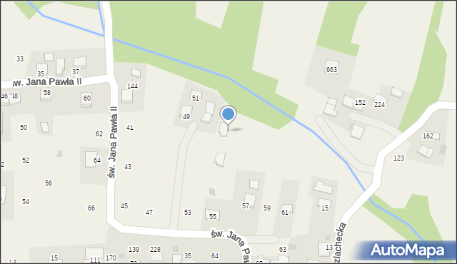 Dąbrowa Szlachecka, św. Jana Pawła II, 55b, mapa Dąbrowa Szlachecka