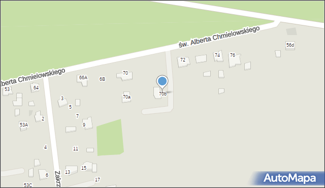 Dąbrowa Tarnowska, św. Brata Alberta Chmielowskiego, 70b, mapa Dąbrowa Tarnowska