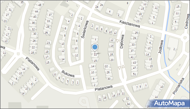 Dąbrówka, Świerkowa, 11, mapa Dąbrówka