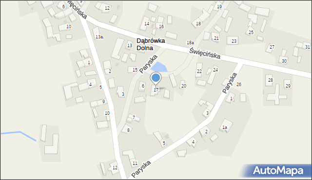 Dąbrówka Dolna, Święcińska, 17, mapa Dąbrówka Dolna