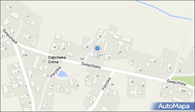 Dąbrówka Dolna, Święcińska, 21, mapa Dąbrówka Dolna