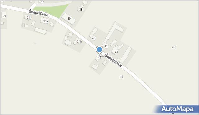 Dąbrówka Dolna, Święcińska, 42, mapa Dąbrówka Dolna