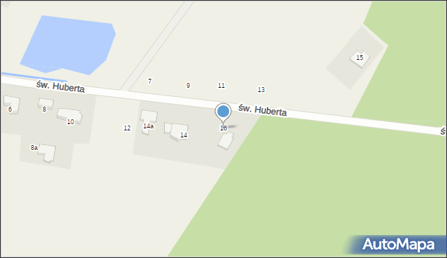 Dąbrówka Leśna, św. Huberta, 16, mapa Dąbrówka Leśna