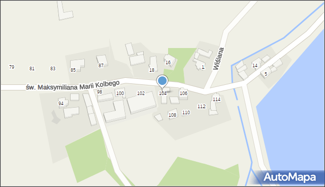 Dankowice, św. Maksymiliana Marii Kolbego, 104, mapa Dankowice