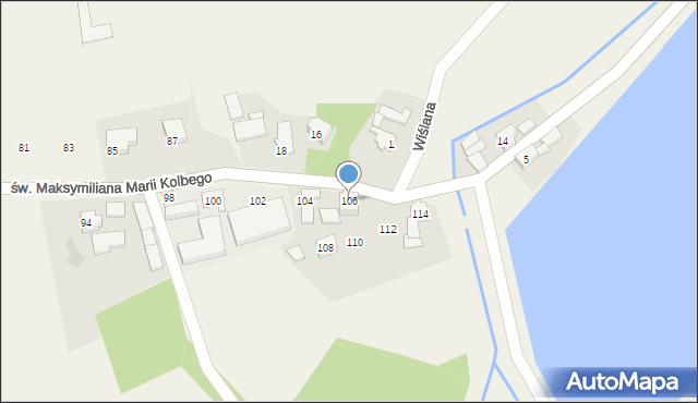 Dankowice, św. Maksymiliana Marii Kolbego, 106, mapa Dankowice