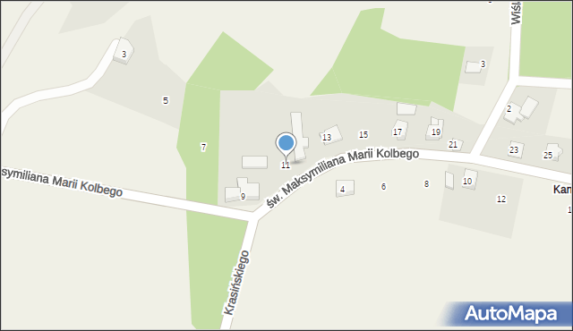 Dankowice, św. Maksymiliana Marii Kolbego, 11, mapa Dankowice