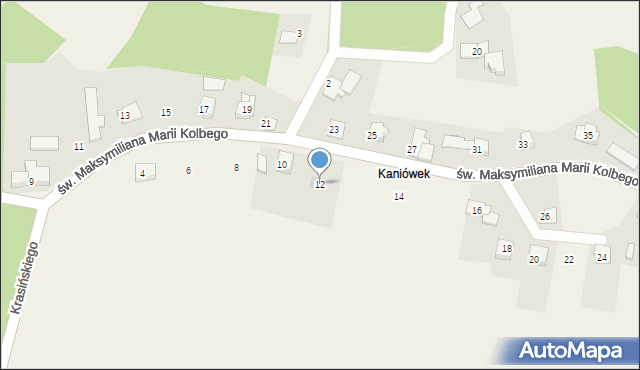 Dankowice, św. Maksymiliana Marii Kolbego, 12, mapa Dankowice