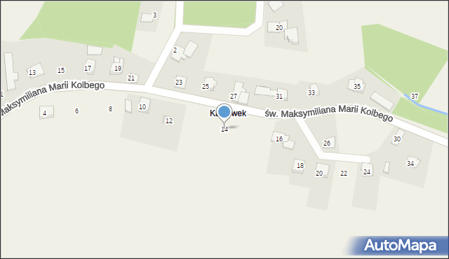 Dankowice, św. Maksymiliana Marii Kolbego, 14, mapa Dankowice