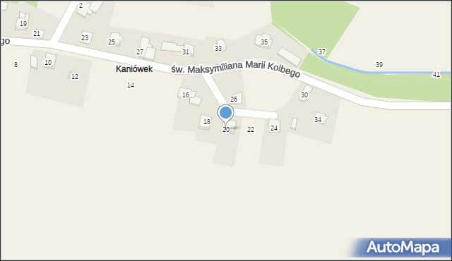 Dankowice, św. Maksymiliana Marii Kolbego, 20, mapa Dankowice