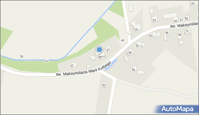 Dankowice, św. Maksymiliana Marii Kolbego, 45, mapa Dankowice