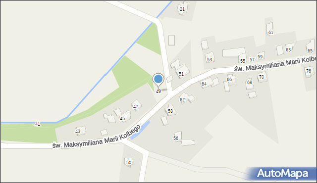 Dankowice, św. Maksymiliana Marii Kolbego, 49, mapa Dankowice
